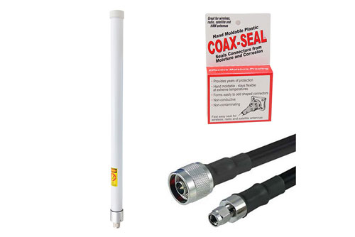 Helium Hotspot Antenna Upgrade Kit, 6dBi 800MHz Omni w/ N Male to RP-SMA Plug, 6ft Low Loss 400 Cable