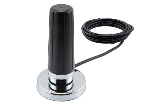 617-7125 MHz, 2-5 dBi Gain, Omni-directional Antenna with Magnetic NMO Mount, Reverse Polarity-SMA Plug Connector
