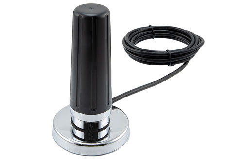 617-7125 MHz, 2-5 dBi Gain, Omni-directional Antenna with Magnetic NMO Mount, Reverse Polarity-TNC Plug Connector