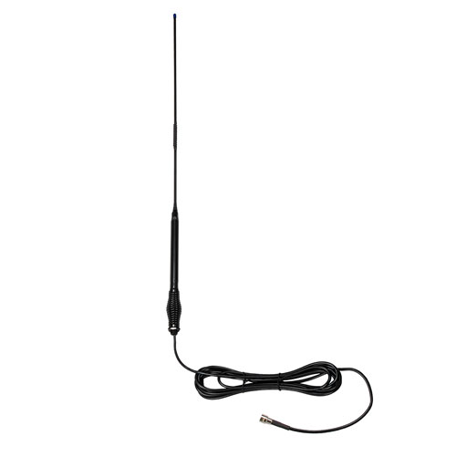 477 MHz Omni Antenna 6.5 dBi Gain, 5.5 mm Spring FME Male Connector, Black Stainless Steel