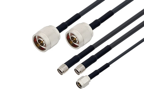 2 Cellular, 2 Wi-Fi, 1 GPS Combination Antenna 2 N Type, 2 RP SMA, 1 SMA Connector White