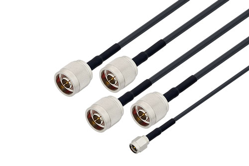 4 Cellular, 1 GPS Combination Antenna 4 N Type, 1 SMA Connector White