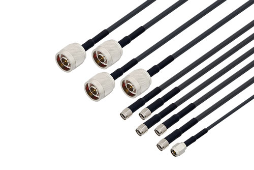 4 Cellular, 5 Wi-Fi, 1 GPS Combination Antenna 4 N Type, 5 RP SMA, 1 SMA Connector White