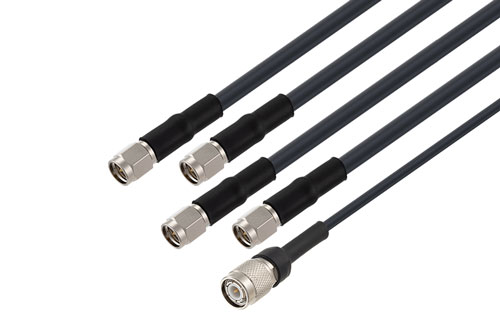 4 Cellular, 1 GPS Combination Antenna 4 SMA, 1 TNC Connector Black