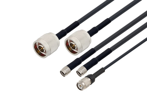 2 Cellular, 2 Wi-Fi, 1 GPS Combination Antenna 2 N Type, 2 RP SMA, 1 TNC Connector Black