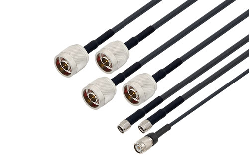 4 Cellular, 2 Wi-Fi, 1 GPS Combination Antenna 4 N Type, 2 RP SMA, 1 TNC Connector White