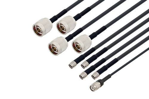 4 Cellular, 4 Wi-Fi, 1 GPS Combination Antenna 4 N Type, 4 RP SMA, 1 TNC Connector Black