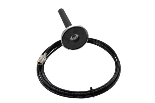 4.4 GHz to 5.9 GHz, Bifilar Omni Antenna, RHCP with 3.75 dBic Gain, Magnetic Mount LMR195 Cable with Type N Female and Black G10 Radome