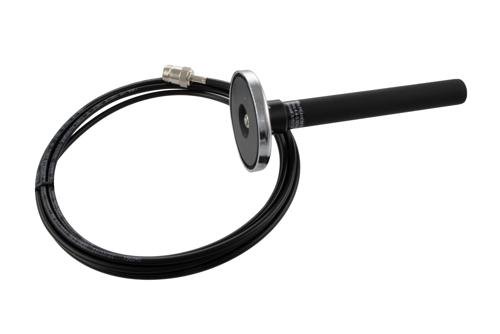 4.4 GHz to 5.9 GHz, Bifilar Omni Antenna, RHCP with 3.75 dBic Gain, Magnetic Mount LMR195 Cable with Type N Female and Black G10 Radome