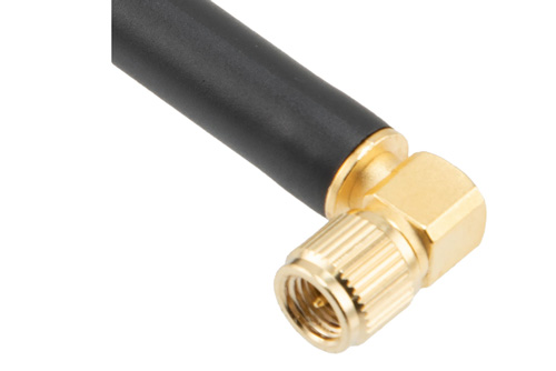 2.4 GHz to 5.85 GHz Dual Band Antenna, Monopole, 90-degree angle, SMA Male Connector, 2.1 and 5.47 dBi Gain