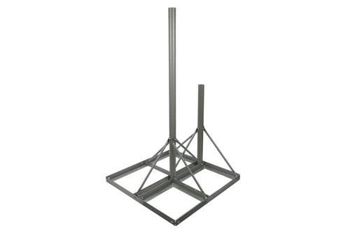 Non-Penetrating Flat Roof Mount 60-inch Mast and 34-inch Extra Pole, 2-pole Version, Galvanized Steel with Powder Coating