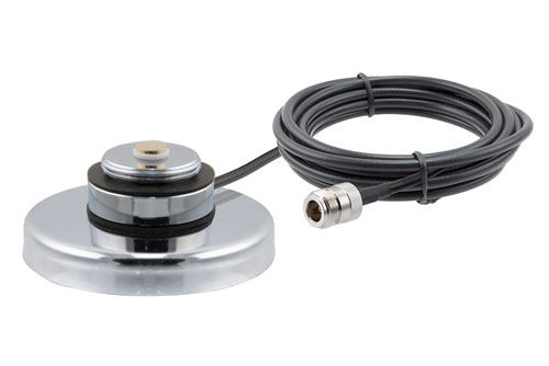 Magnetic NMO Mount with 10 Ft. LMR195 Equivalent Cable and N-Female Connector
