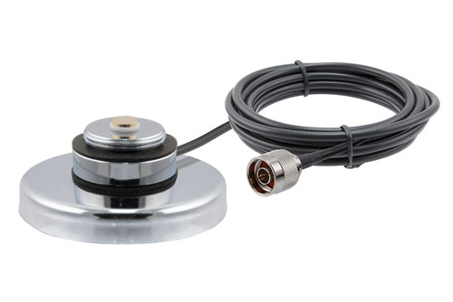 Magnetic NMO Mount with 10 Ft. LMR195 Equivalent Cable and N-Male Connector