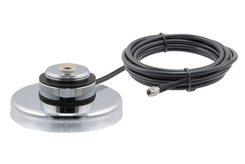 Magnetic NMO Mount with 10 Ft. LMR195 Equivalent Cable and Reverse Polarity-SMA Plug Connector