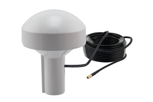 1572.42 to 1578.42 MHz, Marine Grade GPS Active Antenna, 28 dBi, SMA Connector, White, ABS Radome, RHCP Polarization