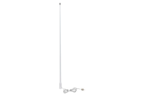 156 to 163 MHz, Omni Marine Antenna, 3.5 dBi, UHF Female (PL259) Connector, White, Fiberglass Radome, Vertical Polarization