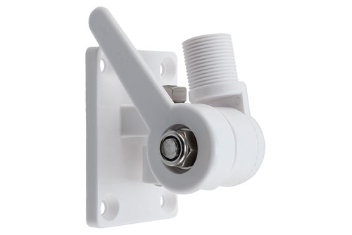 Dual Swivel Rachet Style Marine Antenna Mount, Anti Corrosion ABS, 1"-14 Male Threads