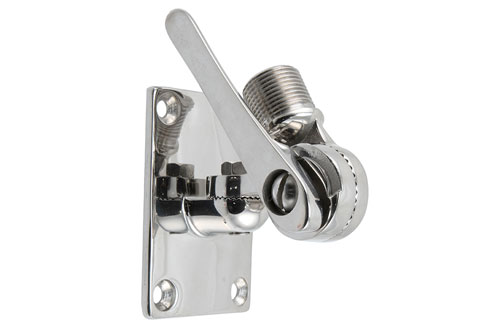 Dual Swivel Rachet Style Marine Antenna Mount, Anti Corrosion Stainless Steel, 1"-14 Male Threads