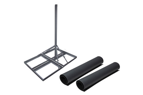 Non-Penetrating Peak Roof Mount with 2 Rubber Mats, 1-pole Version, 60-inch Mast, Galvanized Steel with Powder Coating