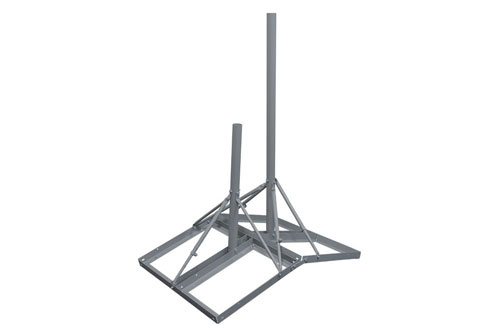 Non-Penetrating Peak Roof Mount 60-inch Mast and 34-inch Extra Pole, 2-pole Version, Galvanized Steel with Powder Coating