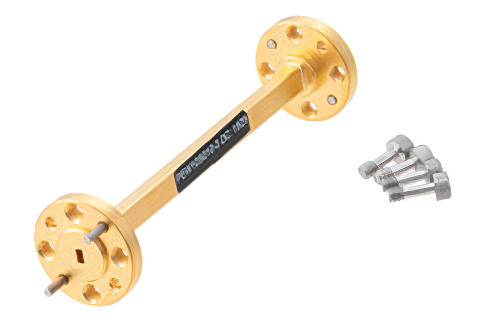 WR-10 Instrumentation Grade Straight Waveguide Section 3 Inch Length, UG-387/U-Mod Round Cover Flange from 75 GHz to 110 GHz