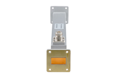 WR-112 Waveguide 30 dB Broadwall Coupler, UG Cover Flange, N-Type Female Coupled Port, 6.57 GHz to 9.99 GHz, Copper