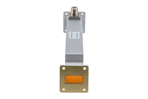 WR-112 Waveguide 30 dB Broadwall Coupler, UG Cover Flange, N-Type Female Coupled Port, 6.57 GHz to 9.99 GHz, Copper