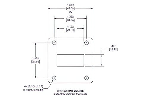 WR-112 Waveguide Shim, UG-Cover Square flange, 5mm Brass