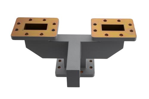 2 Way WR-137 Waveguide Power Divider CPR137F Flange From 5.85 GHz to 6.7 GHz, Aluminum