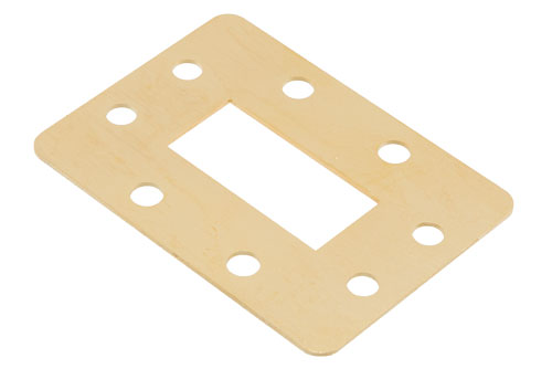WR-137 Waveguide Shim, CPR-137F Flange Configuration, Frequency Range: 5.38 GHz to 8.17 GHz, 1 mm Thick Brass Construction