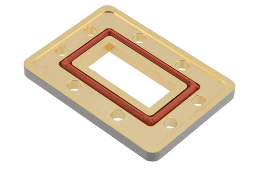 WR-137 Waveguide Shim, CPR-137F and CPR-137G Flanges, Frequency Range: 5.38 GHz to 8.17 GHz, 5 mm Thick Brass Construction