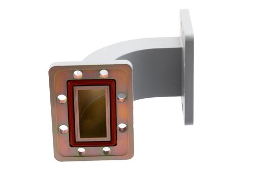 WR-159 Waveguide E-Bend with UG Cover and Grooved Flanges Operating from 4.64 GHz to 7.05 GHz