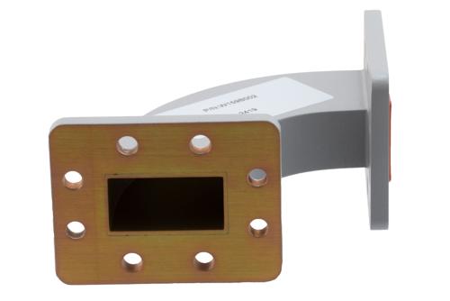 WR-159 Waveguide H-Bend with UG Cover and Grooved Flanges Operating from 4.64 GHz to 7.05 GHz