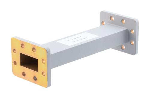 WR-159 Straight Waveguide Section 8 Inch Length, UG Cover and Grooved Flanges from 4.64 GHz to 7.05 GHz