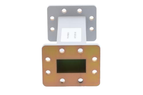 WR-159 Straight Waveguide Section 8 Inch Length, UG Cover and Grooved Flanges from 4.64 GHz to 7.05 GHz
