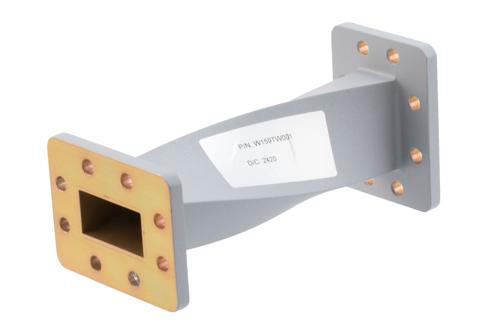 WR-159 90 Degree Waveguide Right Hand Twist With a UG Cover and Grooved Flanges Operating From 4.64 GHz to 7.05 GHz