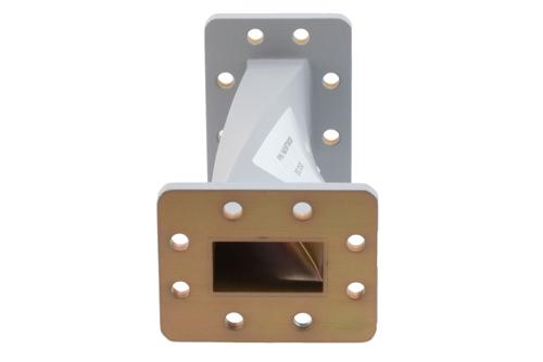 WR-159 90 Degree Waveguide Right Hand Twist With a UG Cover and Grooved Flanges Operating From 4.64 GHz to 7.05 GHz