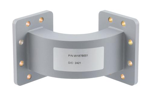 WR-187 Waveguide E-Bend with UG Cover and Grooved Flanges Operating from 3.94 GHz to 5.99 GHz
