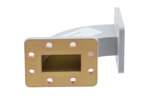 WR-187 Waveguide H-Bend with UG Cover and Grooved Flanges Operating from 3.94 GHz to 5.99 GHz