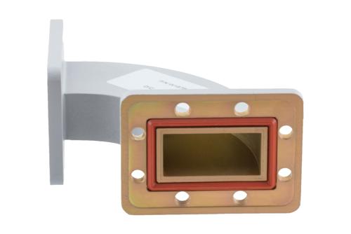 WR-187 Waveguide H-Bend with UG Cover and Grooved Flanges Operating from 3.94 GHz to 5.99 GHz