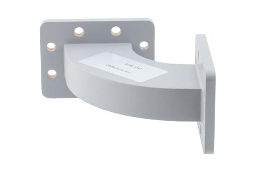 WR-187 Waveguide H-Bend with UG Cover and Grooved Flanges Operating from 3.94 GHz to 5.99 GHz