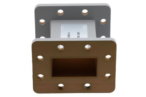 WR-187 Straight Waveguide Section 4 Inch Length, UG Cover and Grooved Flanges from 3.94 GHz to 5.99 GHz