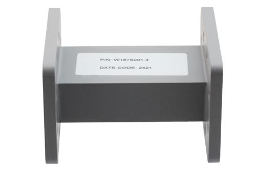 WR-187 Straight Waveguide Section 4 Inch Length, UG Cover and Grooved Flanges from 3.94 GHz to 5.99 GHz