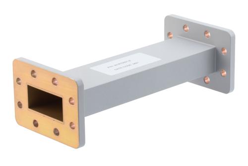 WR-187 Straight Waveguide Section 8 Inch Length, UG Cover and Grooved Flanges from 3.94 GHz to 5.99 GHz