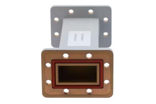 WR-187 Straight Waveguide Section 8 Inch Length, UG Cover and Grooved Flanges from 3.94 GHz to 5.99 GHz