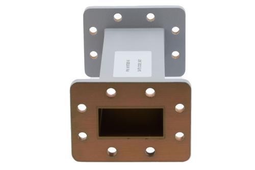 WR-187 Straight Waveguide Section 8 Inch Length, UG Cover and Grooved Flanges from 3.94 GHz to 5.99 GHz