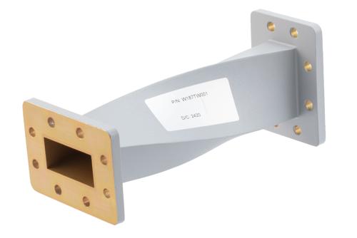WR-187 90 Degree Waveguide Right Hand Twist With a UG Cover and Grooved Flanges Operating From 3.94 GHz to 5.99 GHz