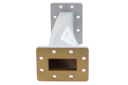 WR-187 90 Degree Waveguide Right Hand Twist With a UG Cover and Grooved Flanges Operating From 3.94 GHz to 5.99 GHz