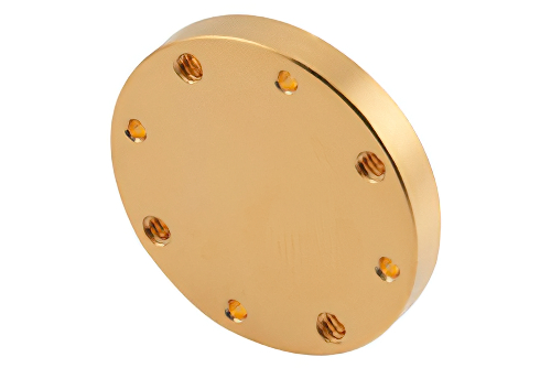 WR-19 Waveguide Short Plate, UG-Cover Round Flange, 4mm Copper