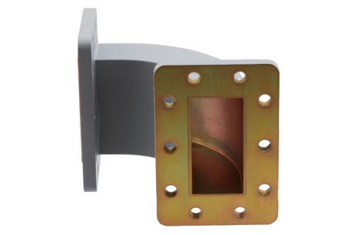 WR-229 Waveguide E-Bend with UG Cover and Grooved Flanges Operating from 3.22 GHz to 4.9 GHz